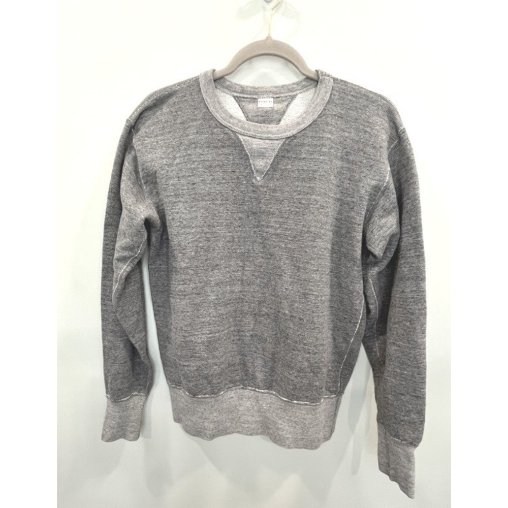 ENTRY SG Loopwheel Sweatshirt Heather Grey Double V Crewneck Japan Made M 36 38